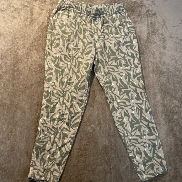 Old Navy Pants Womens Medium Linen High Rise Straight Taper Coastal Pull On - Picture 1 of 7